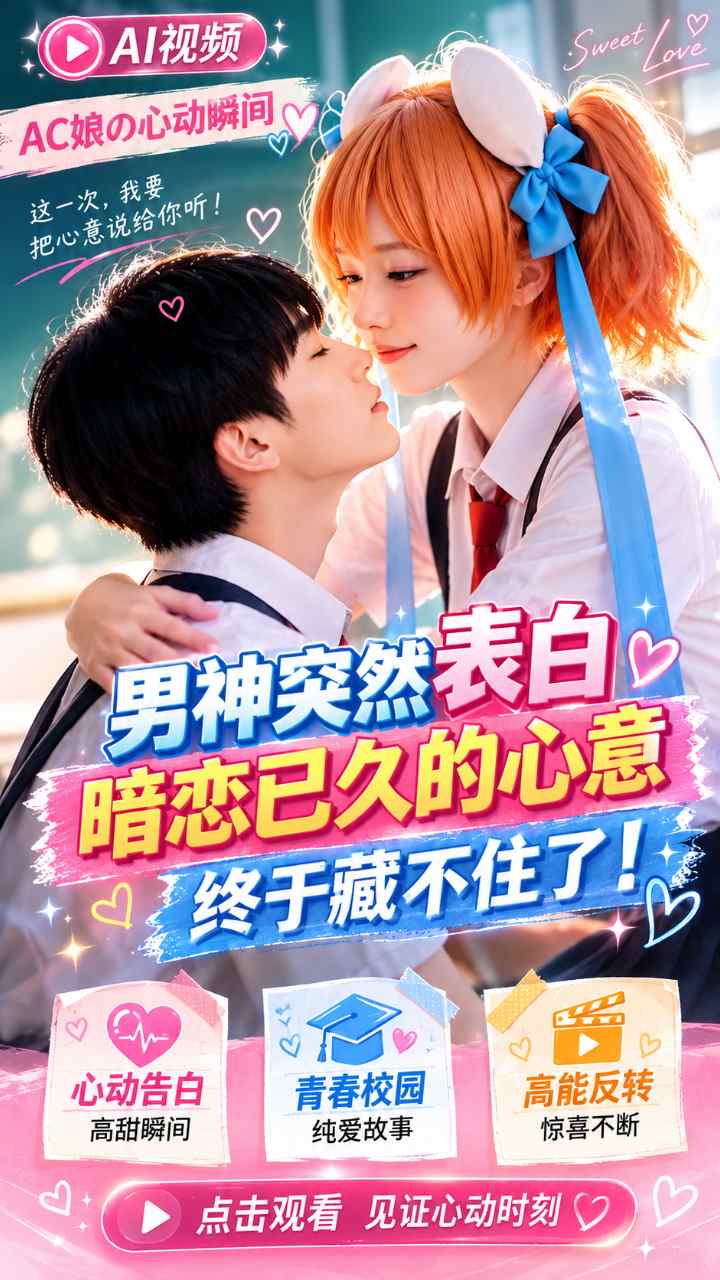 【AI成人视频】Ac娘男神表白