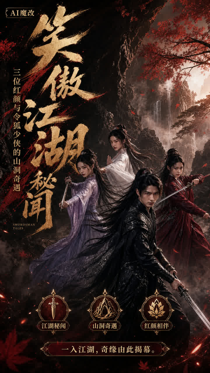 【AI成人视频】笑傲江湖秘闻三位红颜与令狐少侠的山洞奇遇 主演林青霞＆关之琳＆李嘉欣